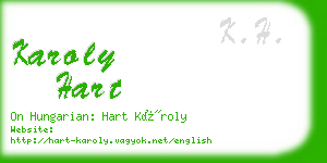 karoly hart business card